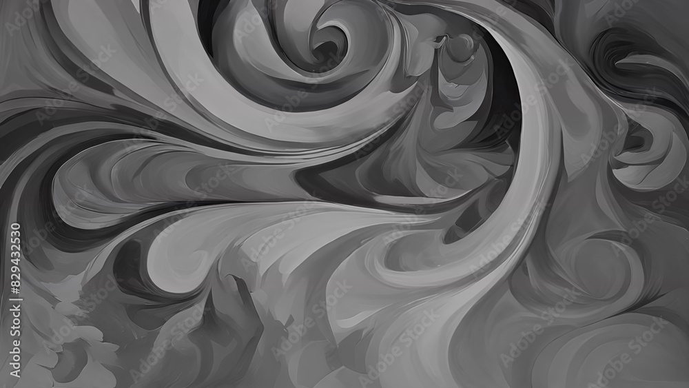 Fototapeta premium Paint splash waves in the Dark with ash color Background
