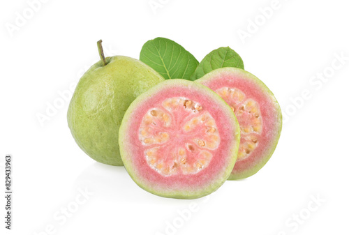 Pink Guava fruit isolated on white background