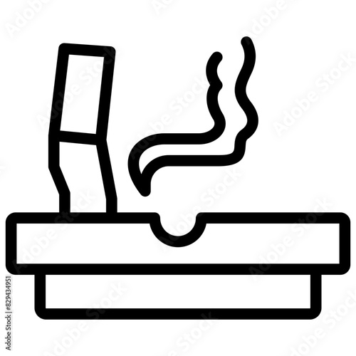ashtray icon illustration design with outline