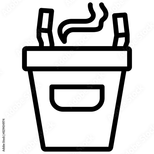 bin icon illustration design with outline