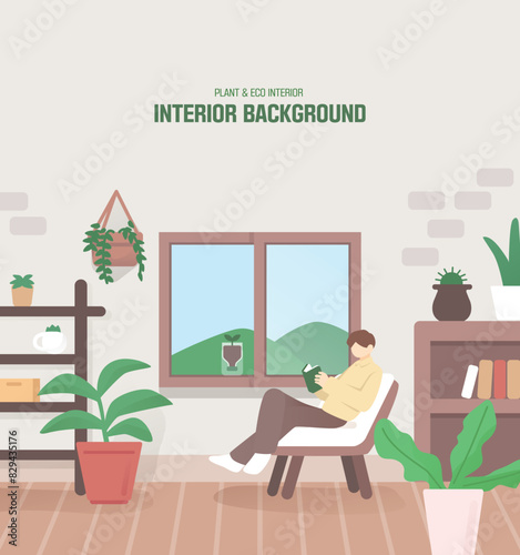 인테리어 공간 일러스트 백그라운드 01