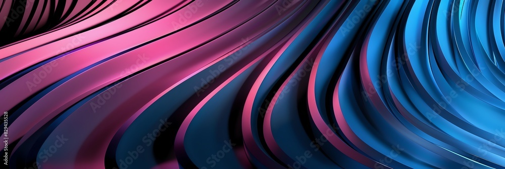 purple, and pink, blue three-dimensional striped background, black background aspect ratio 3:1, for banner, landing page, website purple, and pink, blue three-dimensional striped background, black background aspect ratio 3:1, for banner, landing page, website