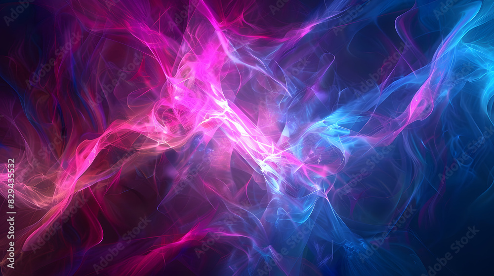 Abstract neon fractal texture background. Generative AI. Abstract neon fractal texture background. Generative AI.