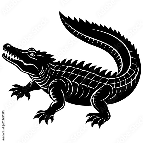 Crocodile Vector Silhouette 