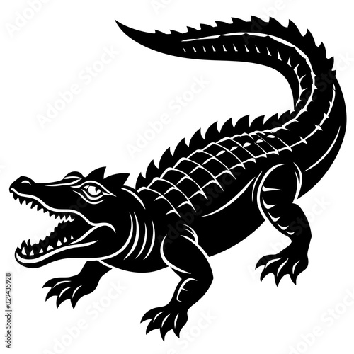 Crocodile Vector Silhouette 