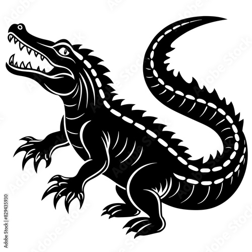 Crocodile Vector Silhouette 