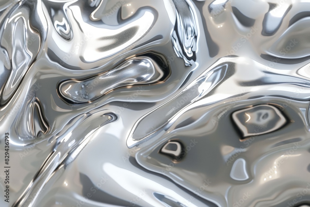 Close-up view of liquid silver flow creating a mesmerizing metallic texture, ideal for modern design elements.. Beautiful simple AI generated image in 4K, unique. Close-up view of liquid silver flow creating a mesmerizing metallic texture, ideal for modern design elements.. Beautiful simple AI generated image in 4K, unique.