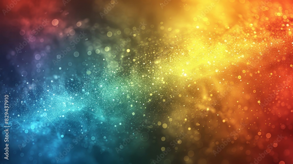 Naklejka premium A multicolored background image features a top portion densely populated with small, distinct dots, while the bottom half remains blurred
