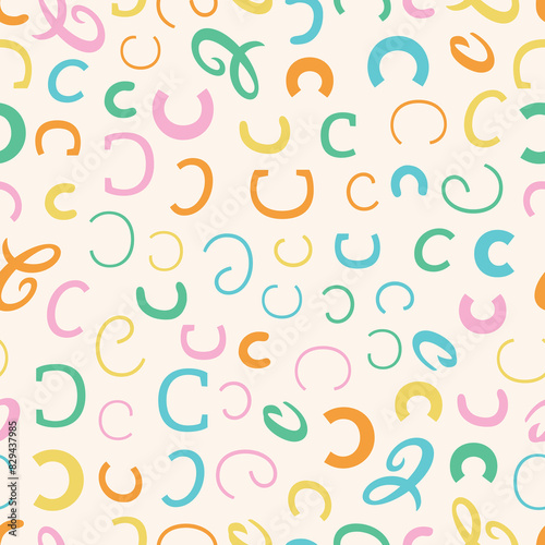 Letter C Alphabet seamless pattern playful decorative repeat backdrop background colorful decoration wrapping paper initial baby
