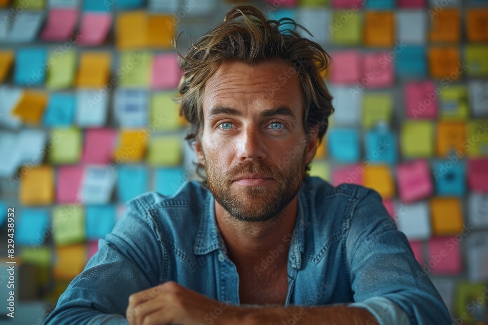 image of a man in an office created with Generative AI technology image of a man in an office created with Generative AI technology