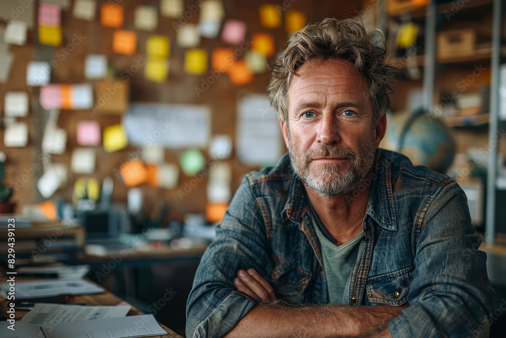 image of a man in an office created with Generative AI technology image of a man in an office created with Generative AI technology