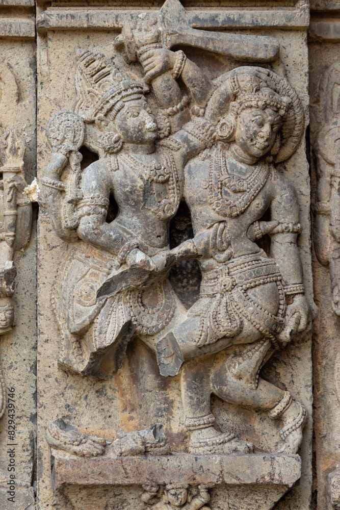War Scene Depicting on the Kedareshwara Temple, Dharmapuri, Beed Maharashtra India. War Scene Depicting on the Kedareshwara Temple, Dharmapuri, Beed Maharashtra India.
