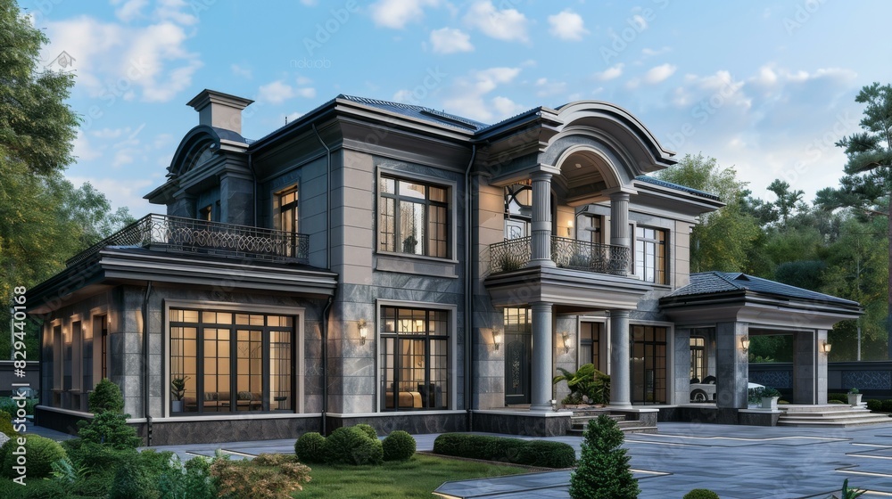 Luxury Russian Villa with Courtyard & Landscaped Gardens