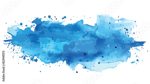 Watercolor hand paint blue background splash texture photo