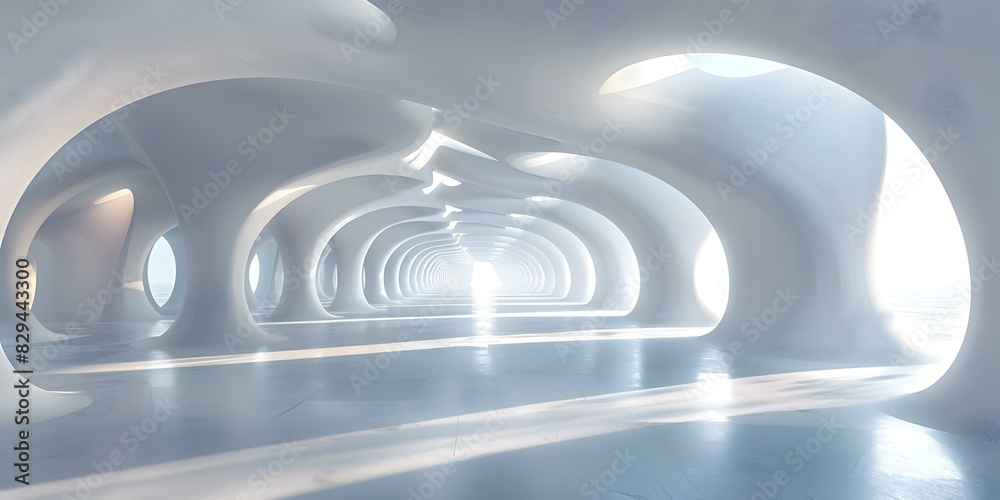 Obraz premium Futuristic White Corridor