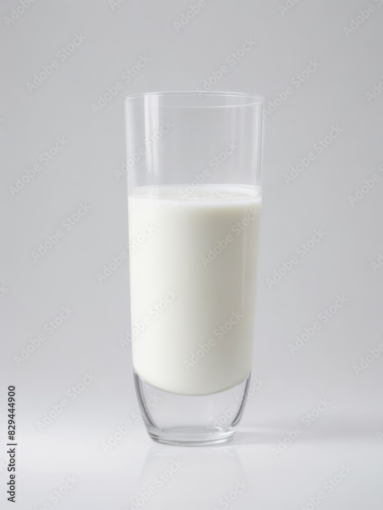 a glass of milk in a transparent cup a glass of milk in a transparent cup
