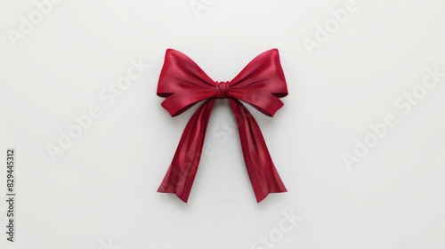 Elegant Red Satin Bow Isolated on White Background - Perfect for Gift Decoration and Celebrations
