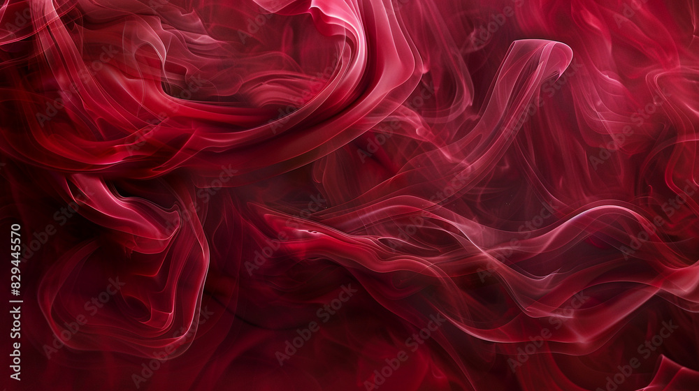 Fototapeta premium Ruby red smoke embodies intense passion with its vigorous swirls.