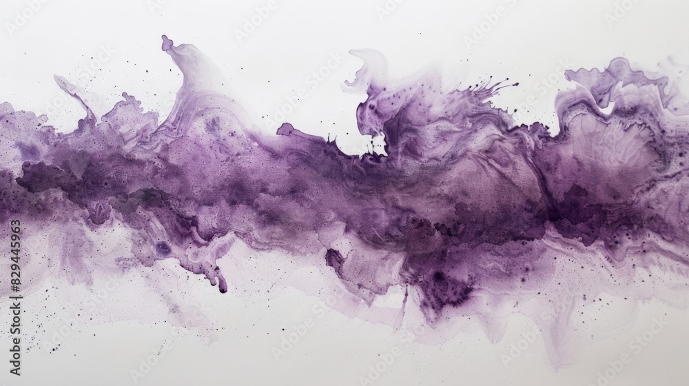 Obraz premium Abstract Purple Ink Explosions on White Background - Artistic Expression and Texture Concept