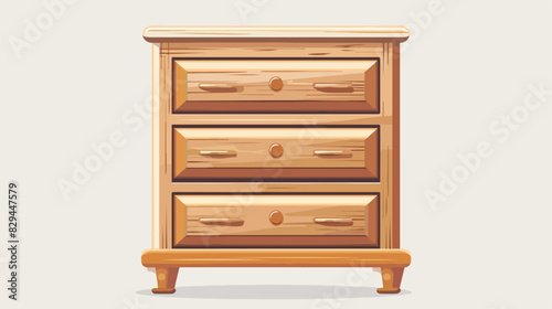 Wooden dresser icon. Home interior drawer furniture C