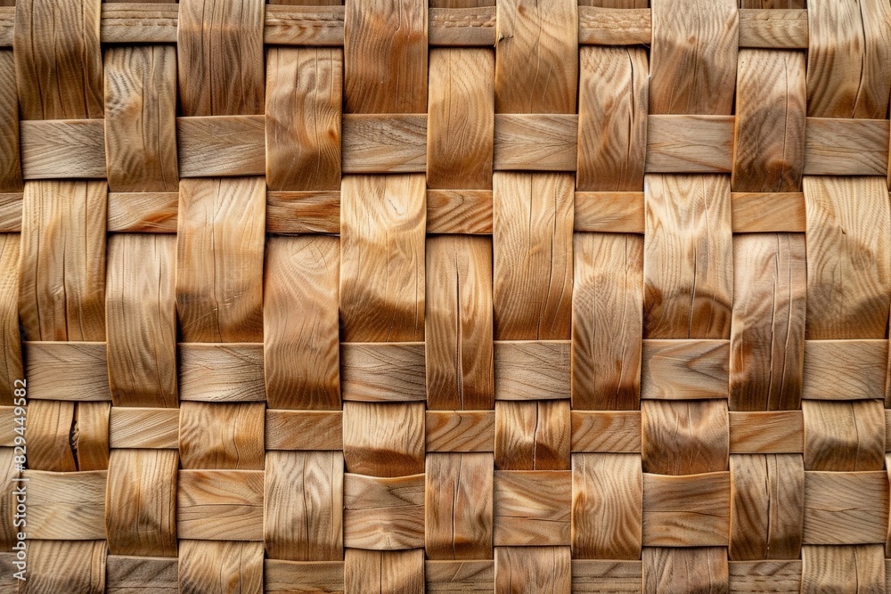 Obraz premium Braided straw texture close-up. Beautiful simple AI generated image in 4K, unique.