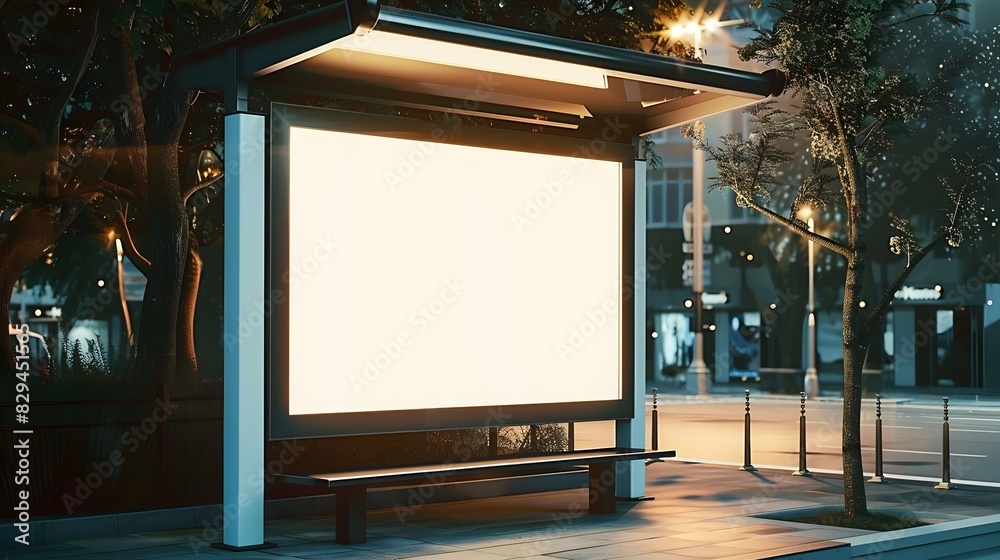 An outdoor advertising space at an urban transit station. An outdoor advertising space at an urban transit station.