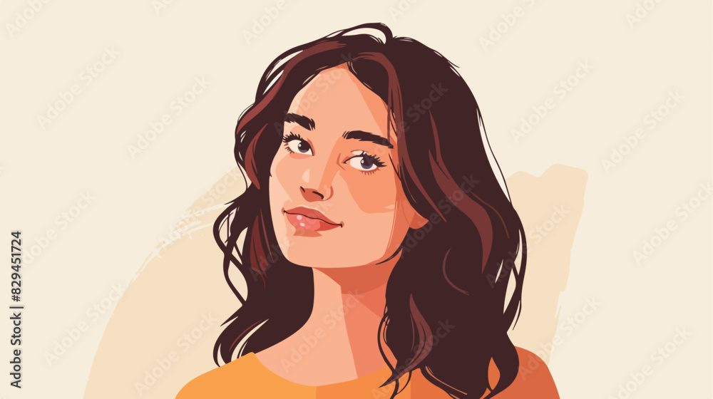 Young woman portrait. Happy person web avatar Cartoon