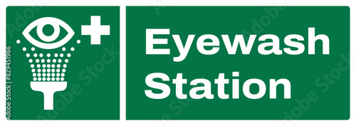 ISO emergency and first aid safety signs_eyewash station landscape size 1/2 a4,a3,a2,a1