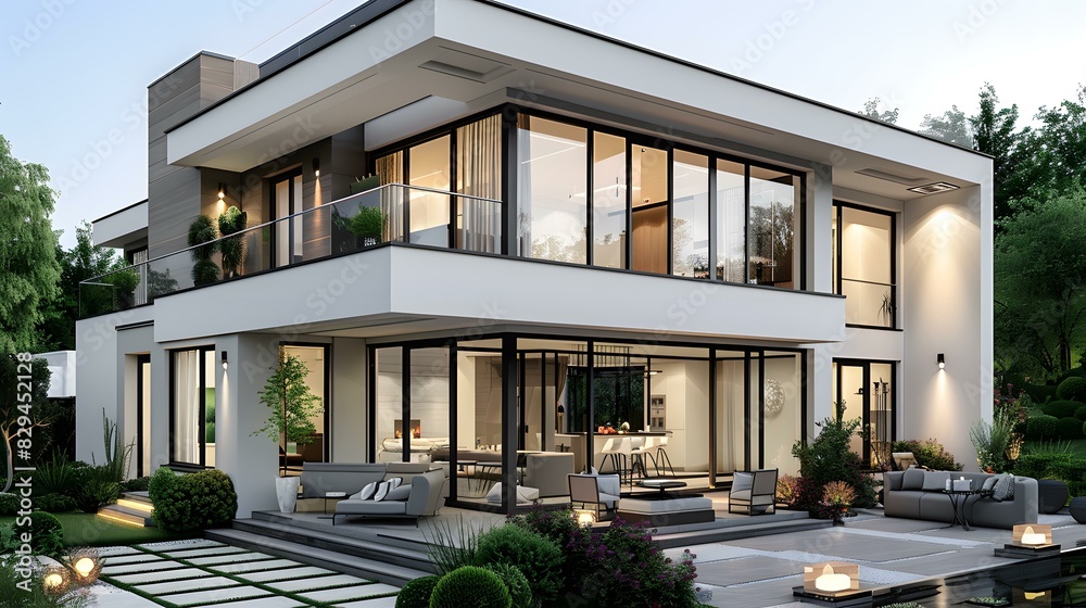 Fototapeta premium The modern residential building facade design renderings
