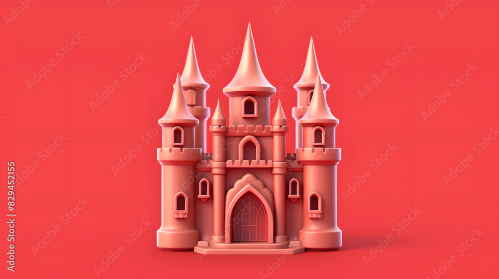 Castle icon holiday 3d