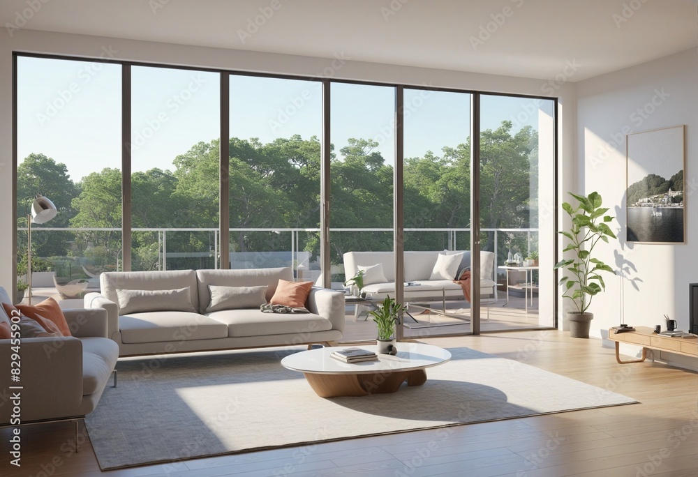 modern light apartment with big windows modern light apartment with big windows