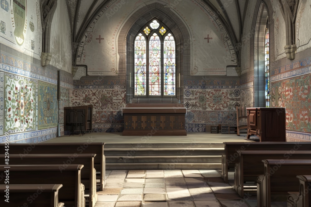 Fototapeta premium Zimmer eines alten verfallenen Hauses - Generative AI. Beautiful simple AI generated image in 4K, unique.