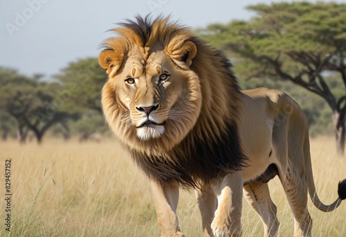 Wallpaper Mural Portrait of Africa lion leo that looking at camera, king of the savanna Torontodigital.ca