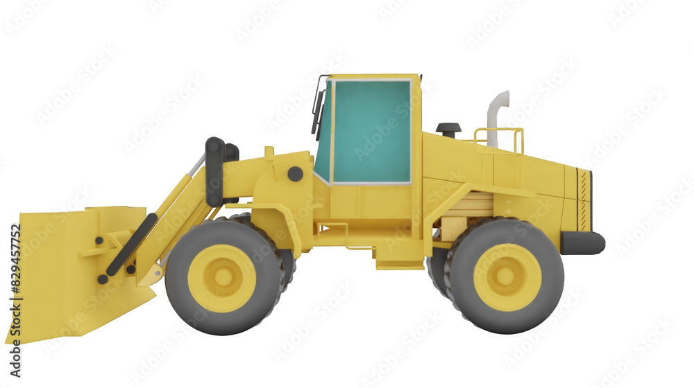 3D character bulldozer grader are heavy construction equipment primarily with character and the vehicle 3D character bulldozer grader are heavy construction equipment primarily with character and the vehicle