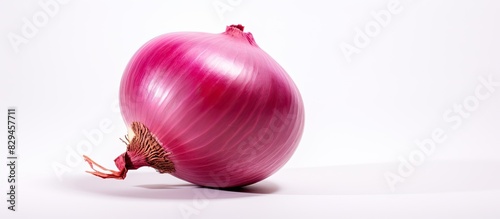 Red onion isolated on white background. copy space available