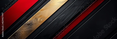 black, gold and Red three-dimensional striped background, triangle/rectangle, black backgroundaspect ratio 3:1, for banner, landing page, website