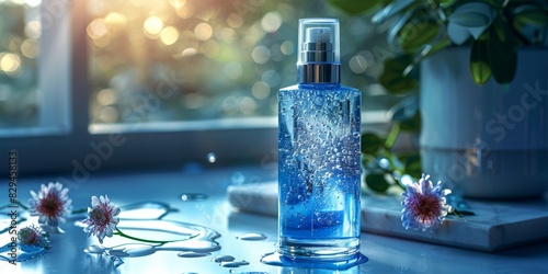 A luxurious mineral spray bottle, perfect for skincare and beauty routines during the holiday season. photo