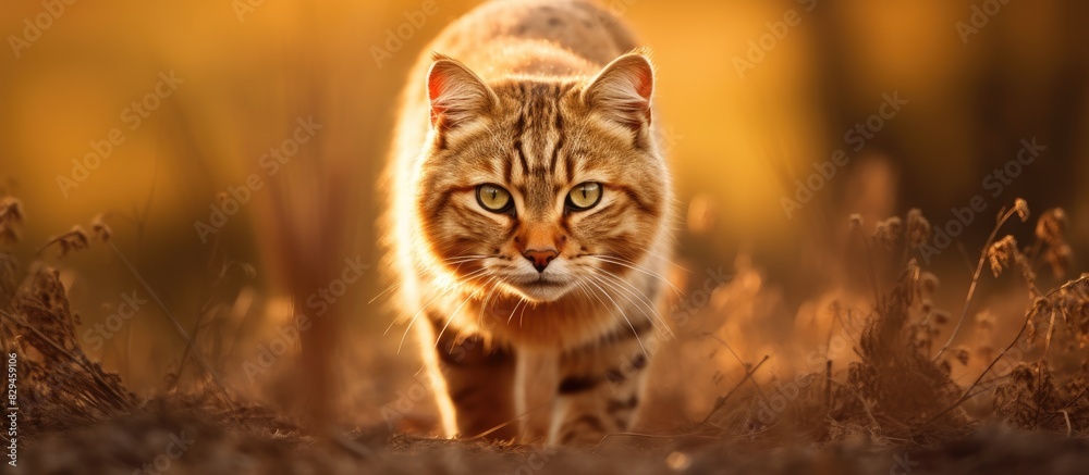 wild cat outdoor. copy space available wild cat outdoor. copy space available