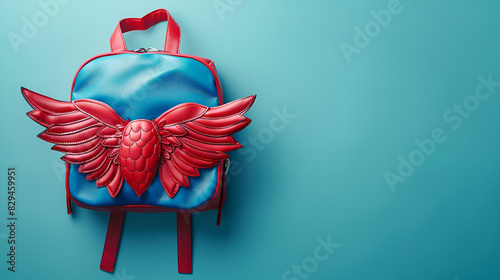 Angel Red Leather Backpack ,generative ai photo