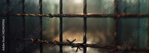 Jail cells background. Prison. Blurred background