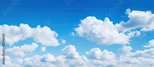 beautiful blue sky and clouds in the summer day. copy space available