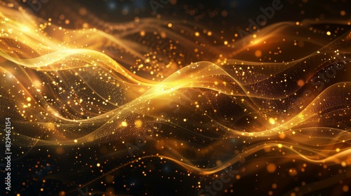 Dazzling Golden Waves with Brilliant Particles