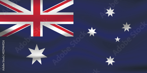 Flag of Australia. Australian national symbol in official colors. Template icon. Abstract vector background