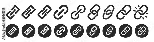 Internet URL or webpage url link icons set. Link, share link, external link, database, icon set. URL icons. Wireless and wifi icon. Wi-fi signal symbol