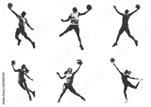 Silhouette of people playing volleyball
