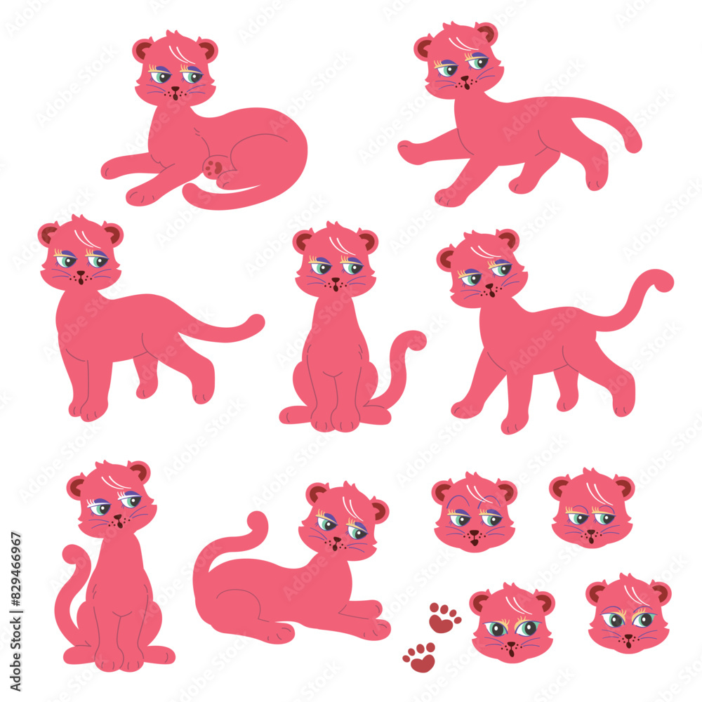 llustration collection of various poses of cute cats, llustration collection of various poses of cute cats,
