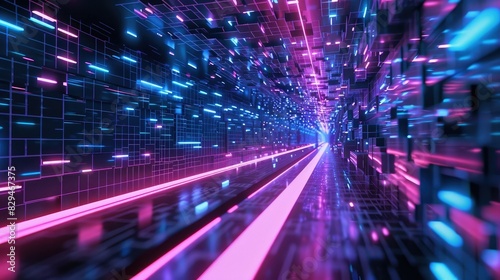 Glowing virtualization in digital space © alovestete