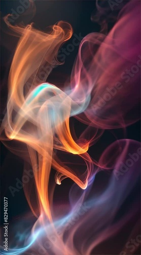 Abstract smoke against black background 