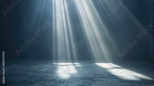 A minimalist abstract background featuring gentle beams of light creating a serene and tranquil atmosphere, no people