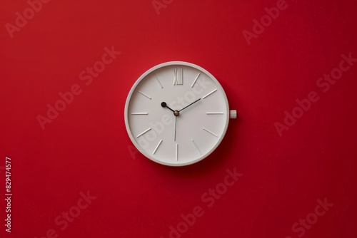 Red alarm clock close-up isolated on dark background with red gradient.. Beautiful simple AI generated image in 4K, unique.